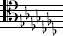 Last flat in the key signature lies on an invisible ledger line below the staff